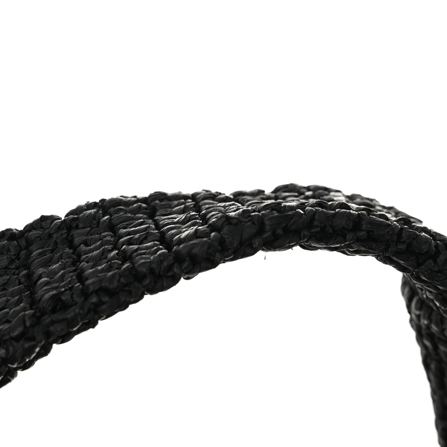Raffia Logo Tote Black