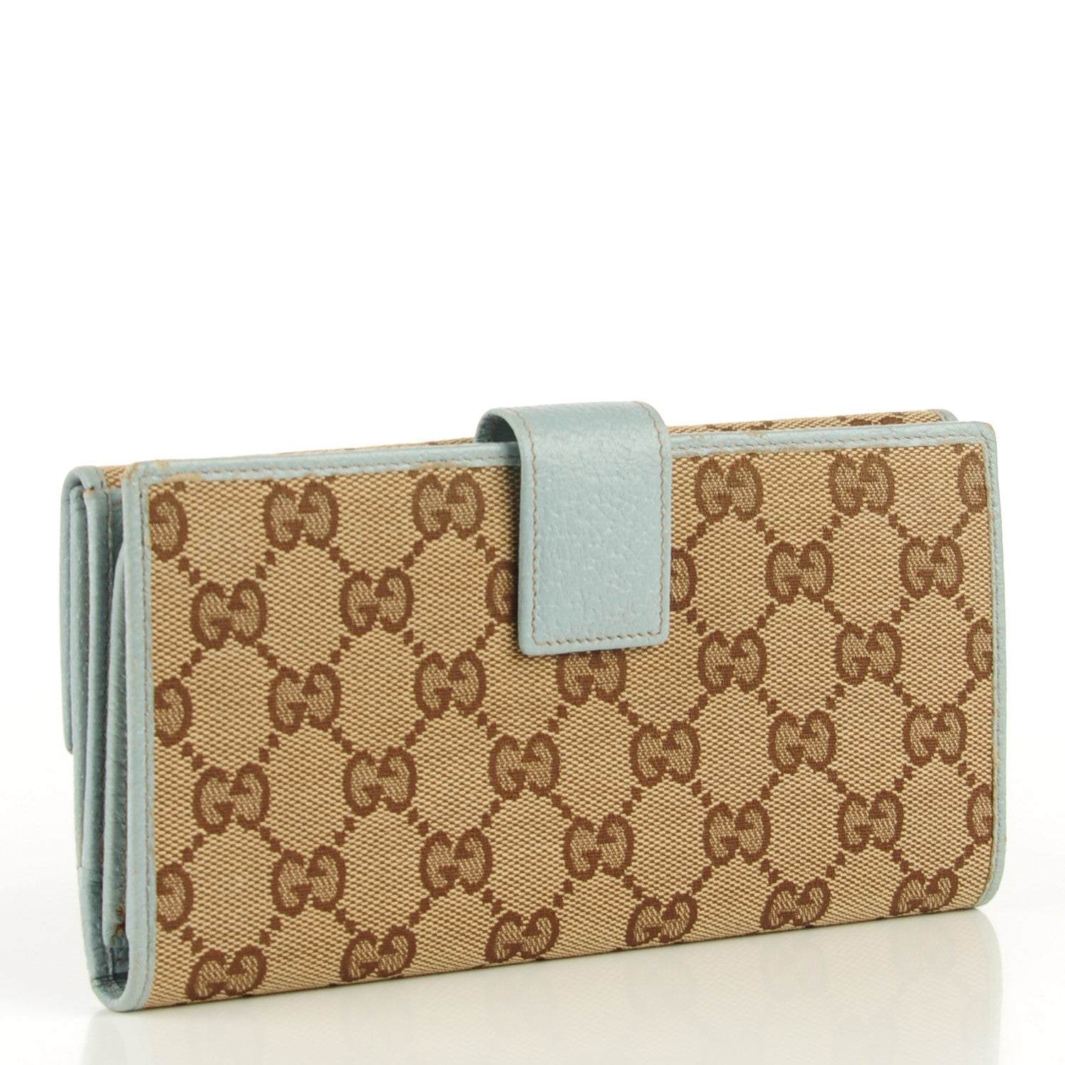 Gucci Monogram Metal Bar Continental Flap Wallet Blue 3 of 7