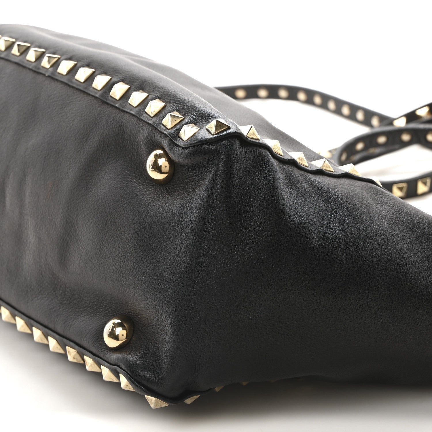 Valentino Garavani Vitello Small Rockstud Tote Black 9 of 9