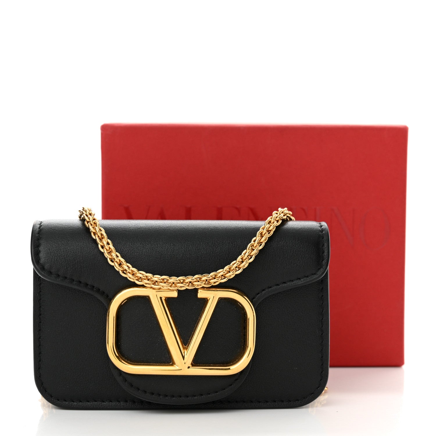 Valentino Garavani Calfskin Vlogo Chain Micro Loco Bag Black 11 of 11