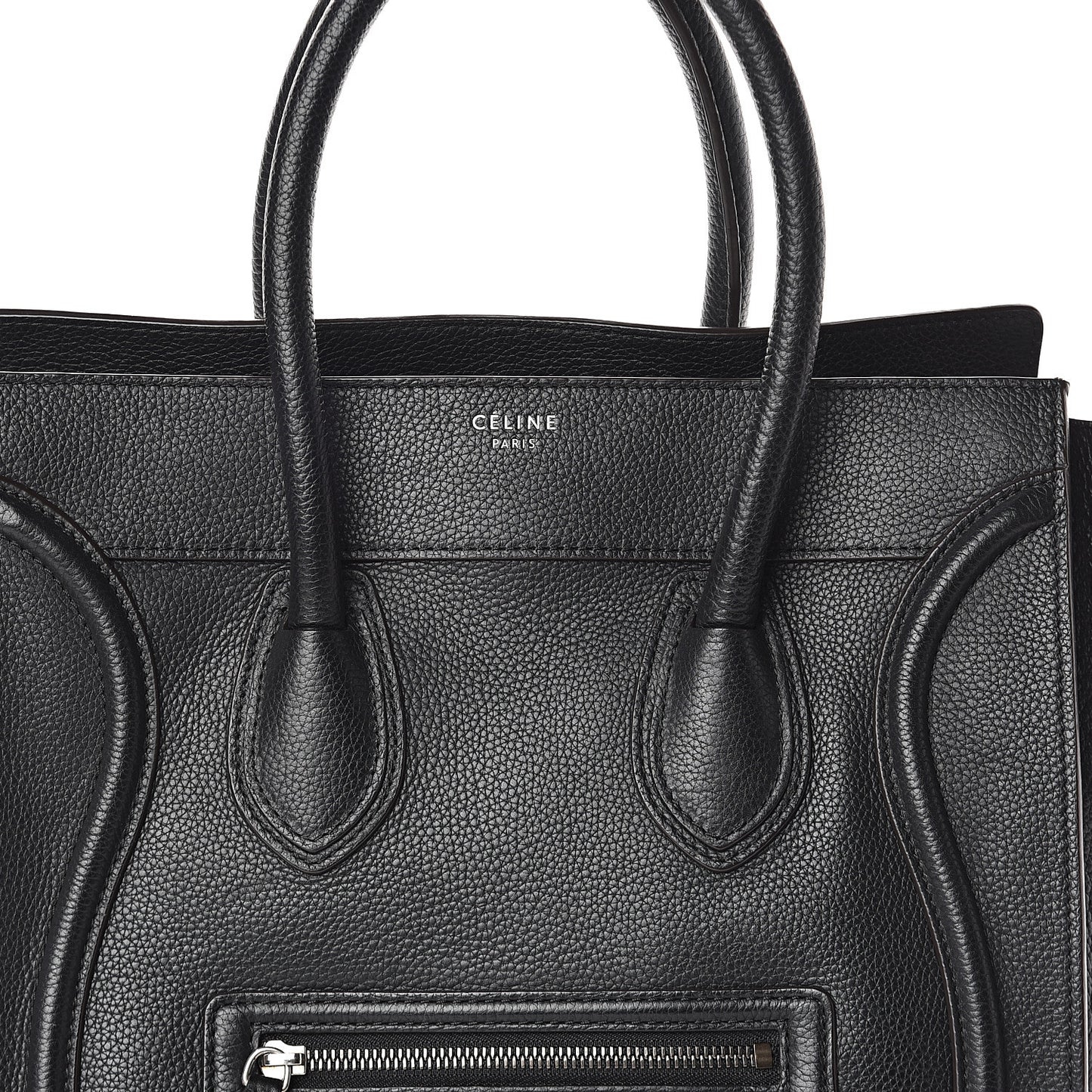 Drummed Calfskin Mini Luggage Black