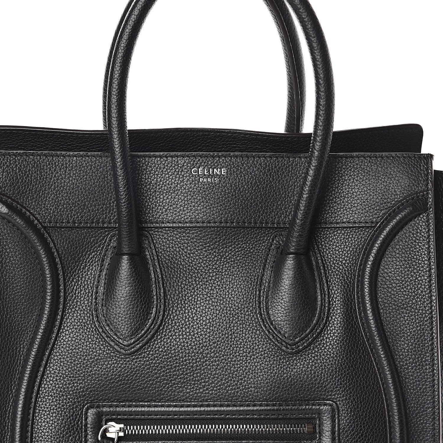 Celine Drummed Calfskin Mini Luggage Black 6 of 9