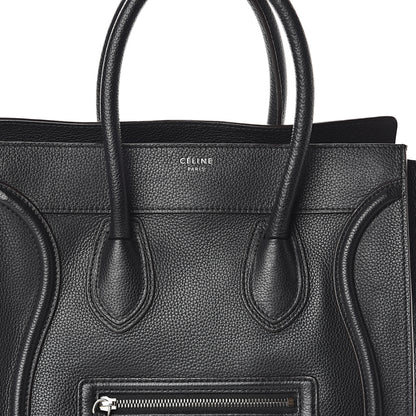 Celine Drummed Calfskin Mini Luggage Black 6 of 9