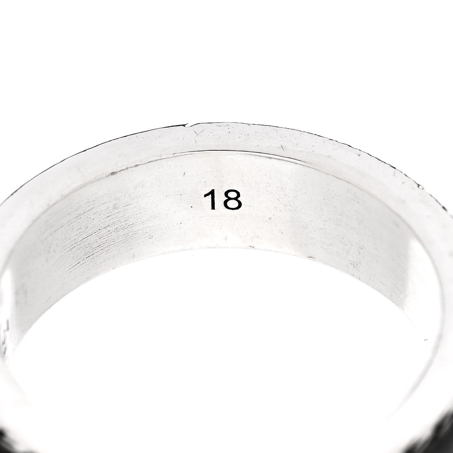 Sterling Silver Enamel Interlocking G Band Ring 58 8.25
