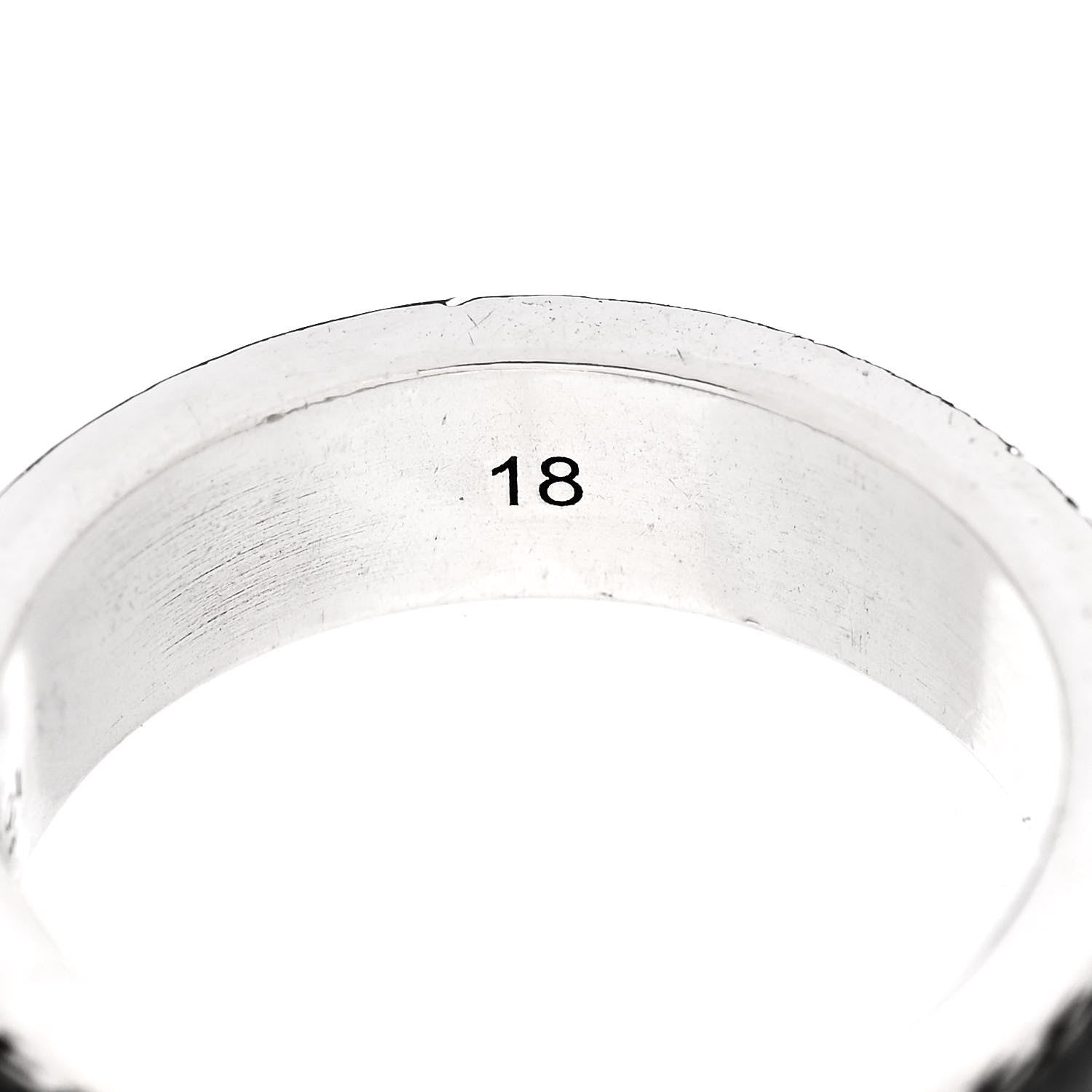 Gucci Sterling Silver Enamel Interlocking G Band Ring 58 8.25 6 of 7