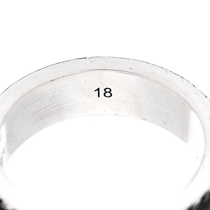 Gucci Sterling Silver Enamel Interlocking G Band Ring 58 8.25 6 of 7