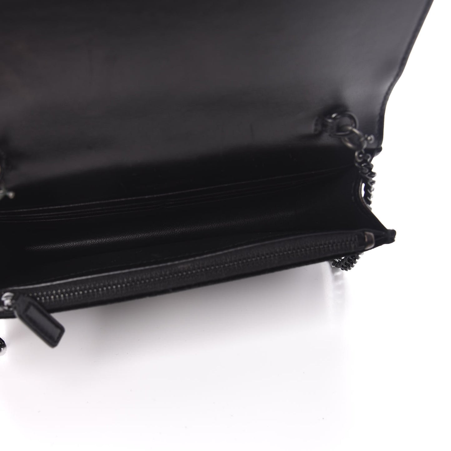 Velvet Crystal Monogram Kate Tassel Shoulder Bag Black