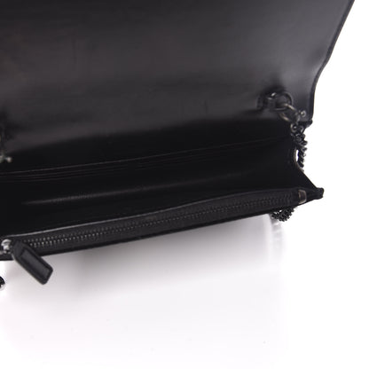 Saint Laurent Velvet Crystal Monogram Kate Tassel Shoulder Bag Black 5 of 12