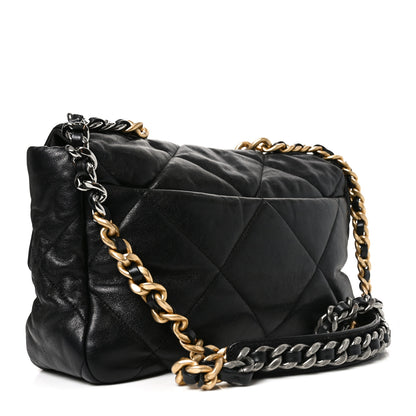 Chanel Goatskin Quilted Large Chanel 19 Flap Black 3 of 10