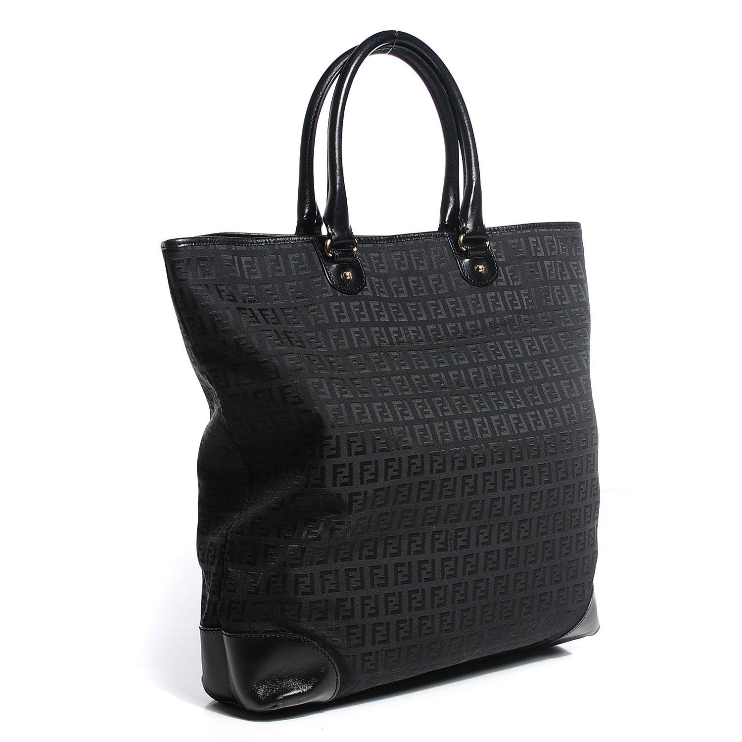 Fendi Zucchino Cuoio Chef Shopping Tote Black 3 of 9