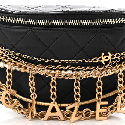 Chanel Lambskin Quilted All About Chains Waist Belt Bag Black 8 of 10