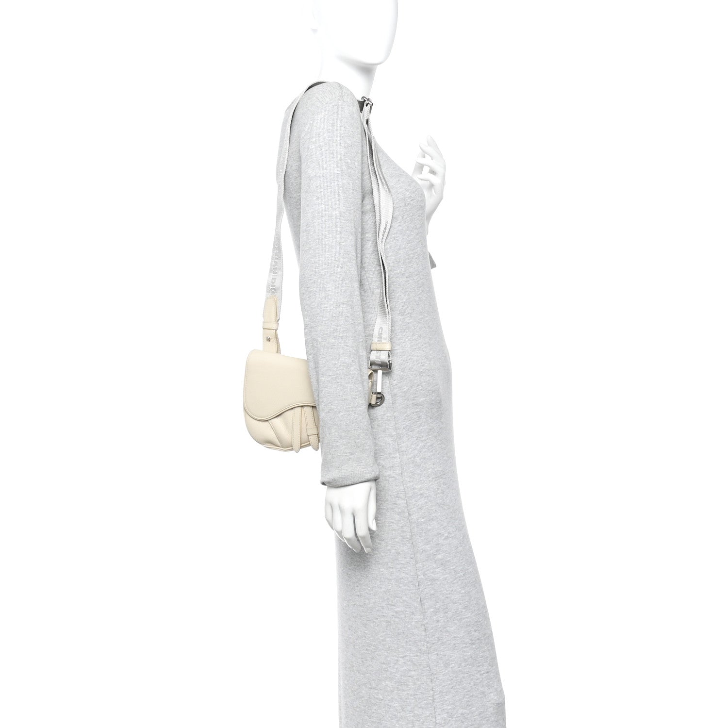 Christian Dior Grained Calfskin Mens Mini Saddle Bag Latte 2 of 10