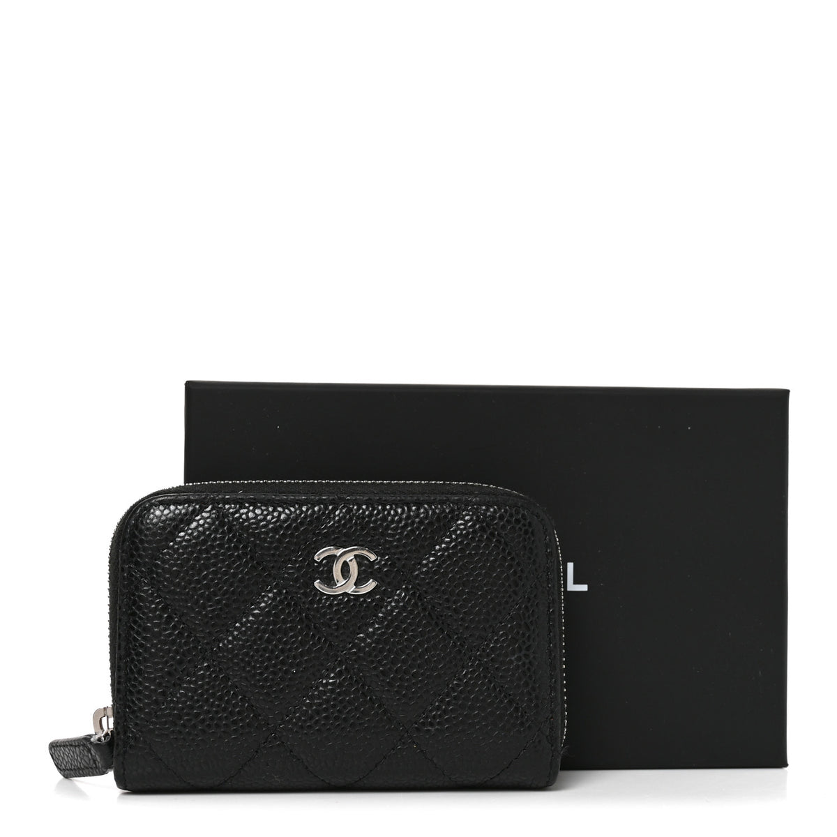 Chanel Caviar Quilted Zip Coin Purse Black 8 of 8