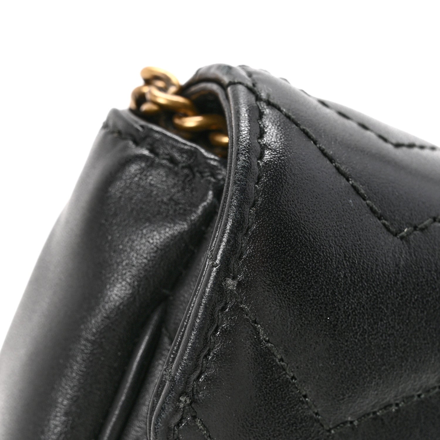 Gucci Calfskin Matelasse Super Mini GG Marmont Shoulder Bag Black 12 of 16