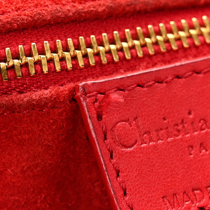 Christian Dior Lambskin Woven Medium Lady Dior Shopping Tote Red 17 of 17