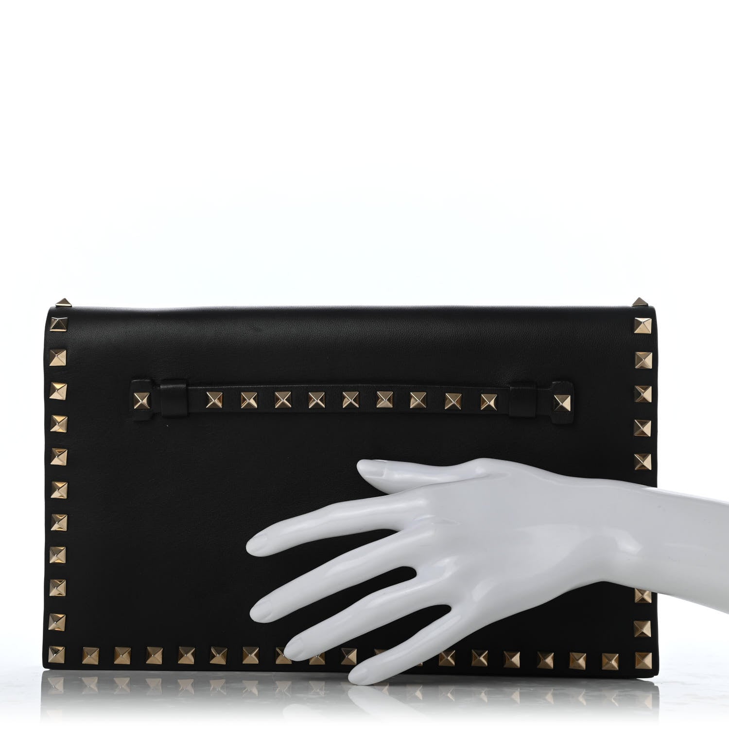 Valentino Garavani Nappa Rockstud Wristlet Clutch Black 2 of 9