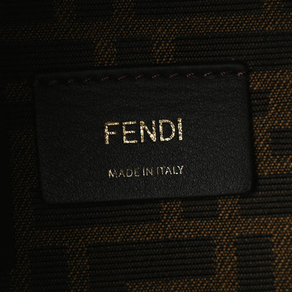 Fendi Fabric Jacquard Shiny Nappa FF 1974 Logo Threaded Edge Mini Mon Tresor Bucket Bag Tobacco Moro Giallo Fluo 5 of 9