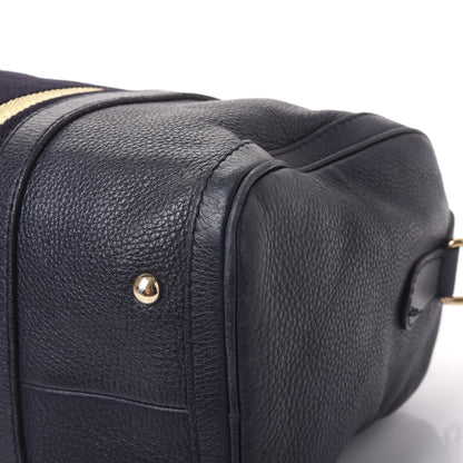 Gucci Calfskin Vintage Web Medium Boston Navy 8 of 16