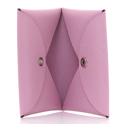 Hermes Epsom Calvi Card Case Mauve Sylvestre 5 of 8