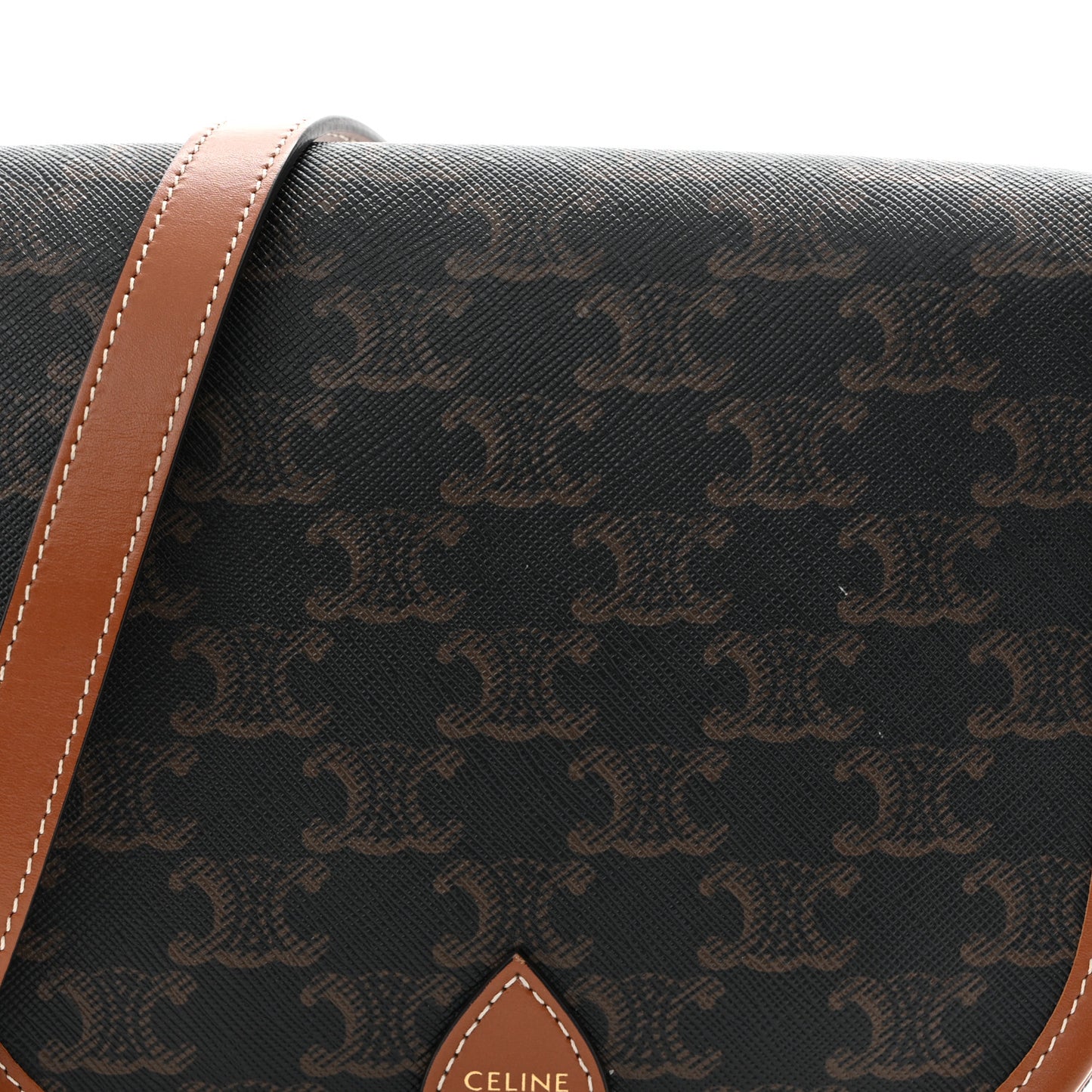Triomphe Canvas Medium Folco Bag Tan