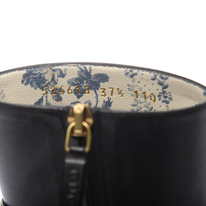 Gucci Malaga Kid GG Geraldine Cap Toe 55mm Ankle Boots 37.5 Black 9 of 10