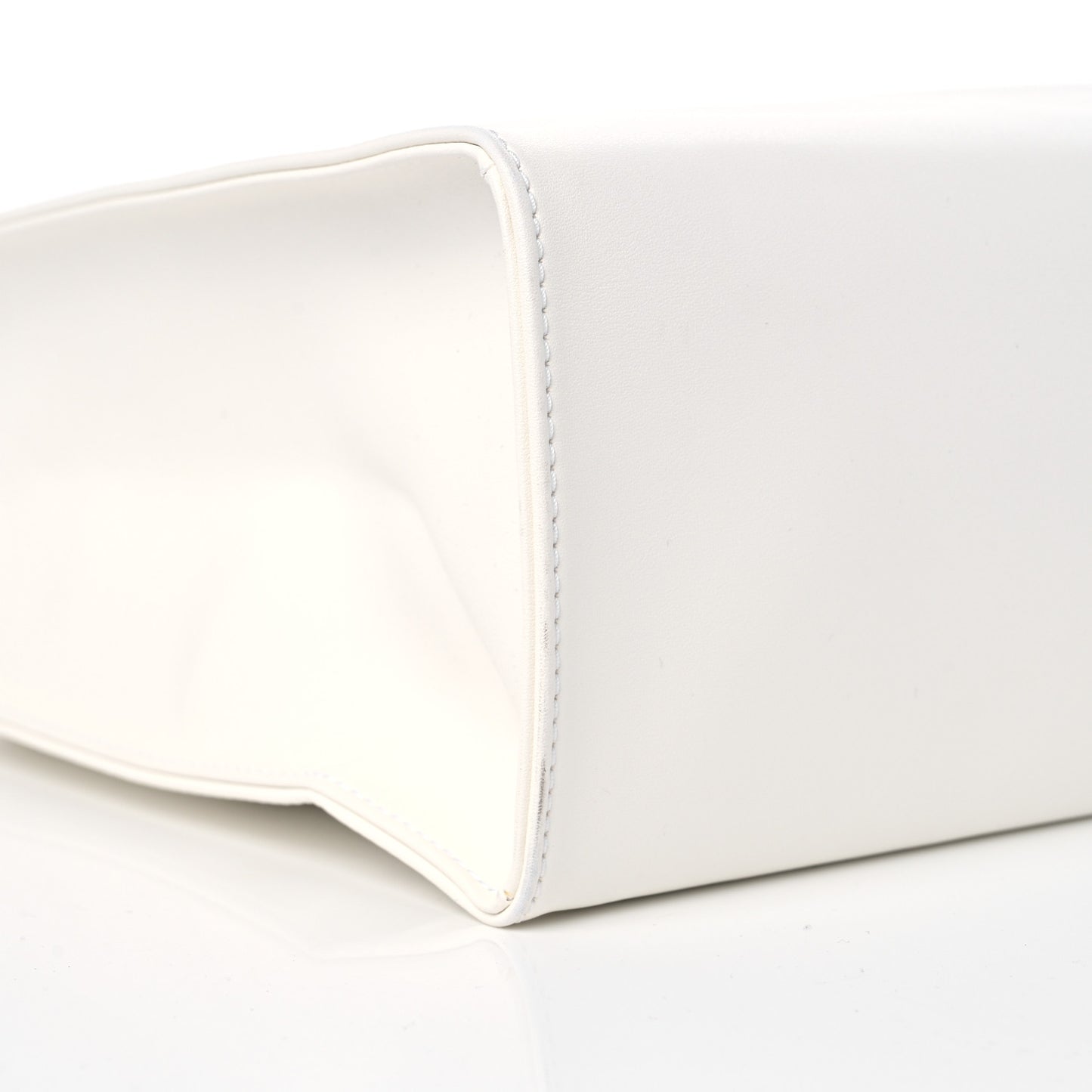 Vegan Leather Medium Shopping Bag White