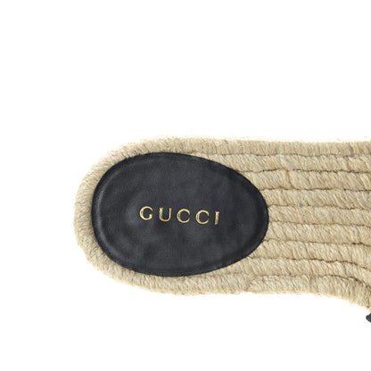 Gucci Monogram Matelasse GG Marmont Espadrille 20mm Slide Sandals 37 Beige Ebony Black 8 of 11