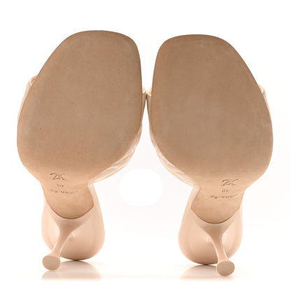 Louis Vuitton Lambskin Embossed Monogram Revival High Heel Mules 40 Beige 6 of 10