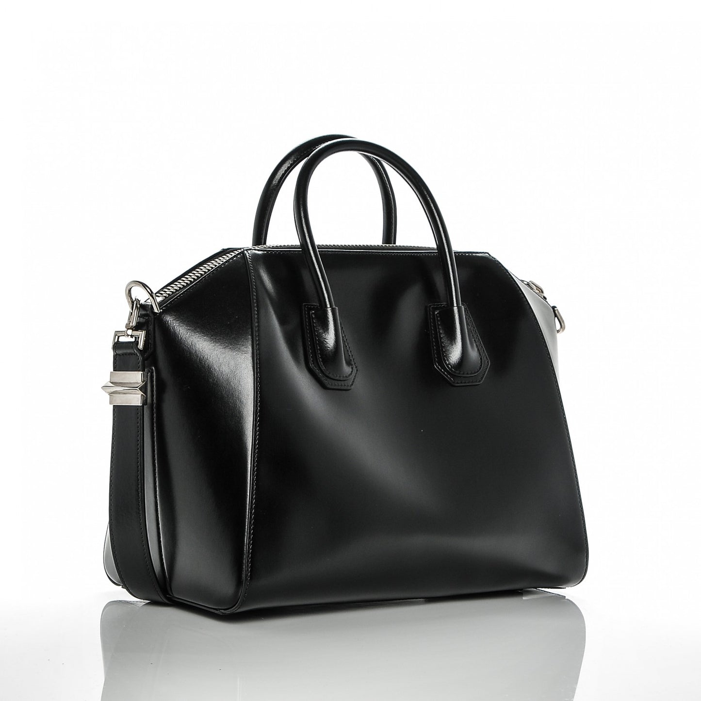 Shiny Lord Calfskin Medium Antigona Black
