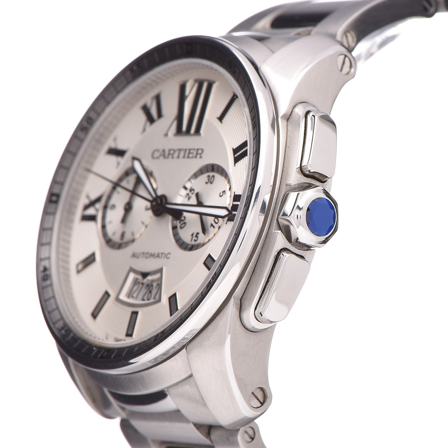 Stainless Steel 42mm Calibre de Cartier Chronograph Automatic Watch