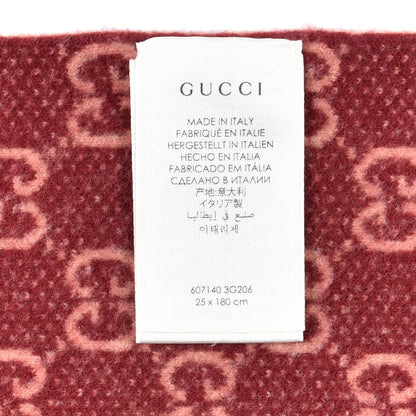 Gucci Wool Tricot GG Monogram Lady Longfog Scarf Roseate Bordeaux 5 of 5