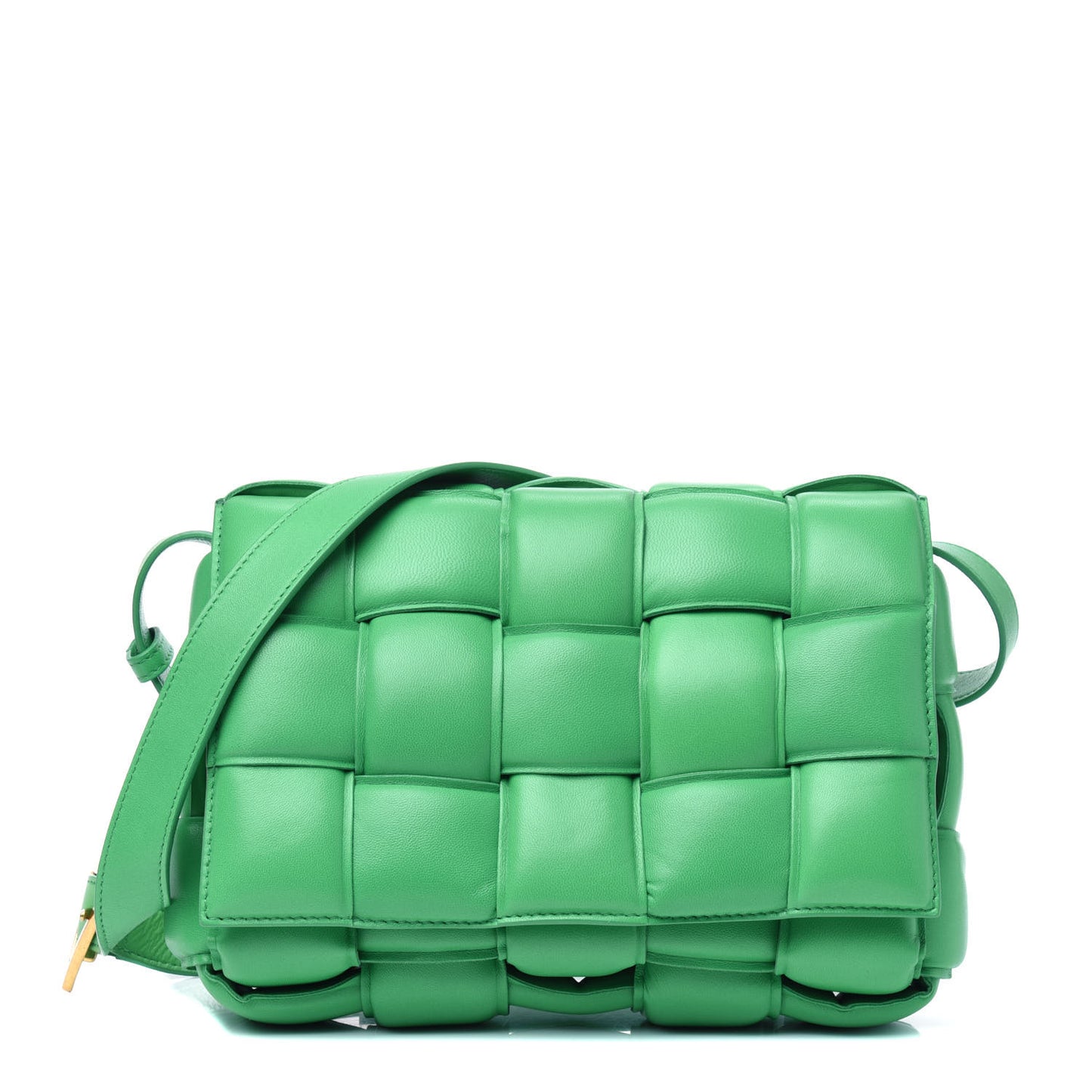 Nappa Maxi Intreccio Padded Cassette Crossbody Bag Grass