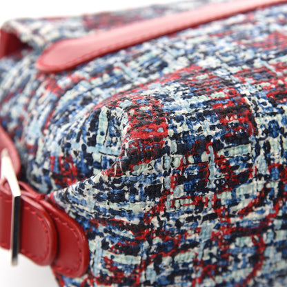 Chanel Tweed Lambskin Flap Blue Red 13 of 13