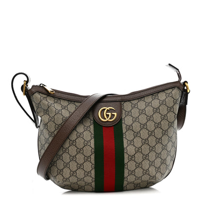 Gucci GG Supreme Monogram Web Small Ophidia Half Moon Hobo Brown 1 of 11