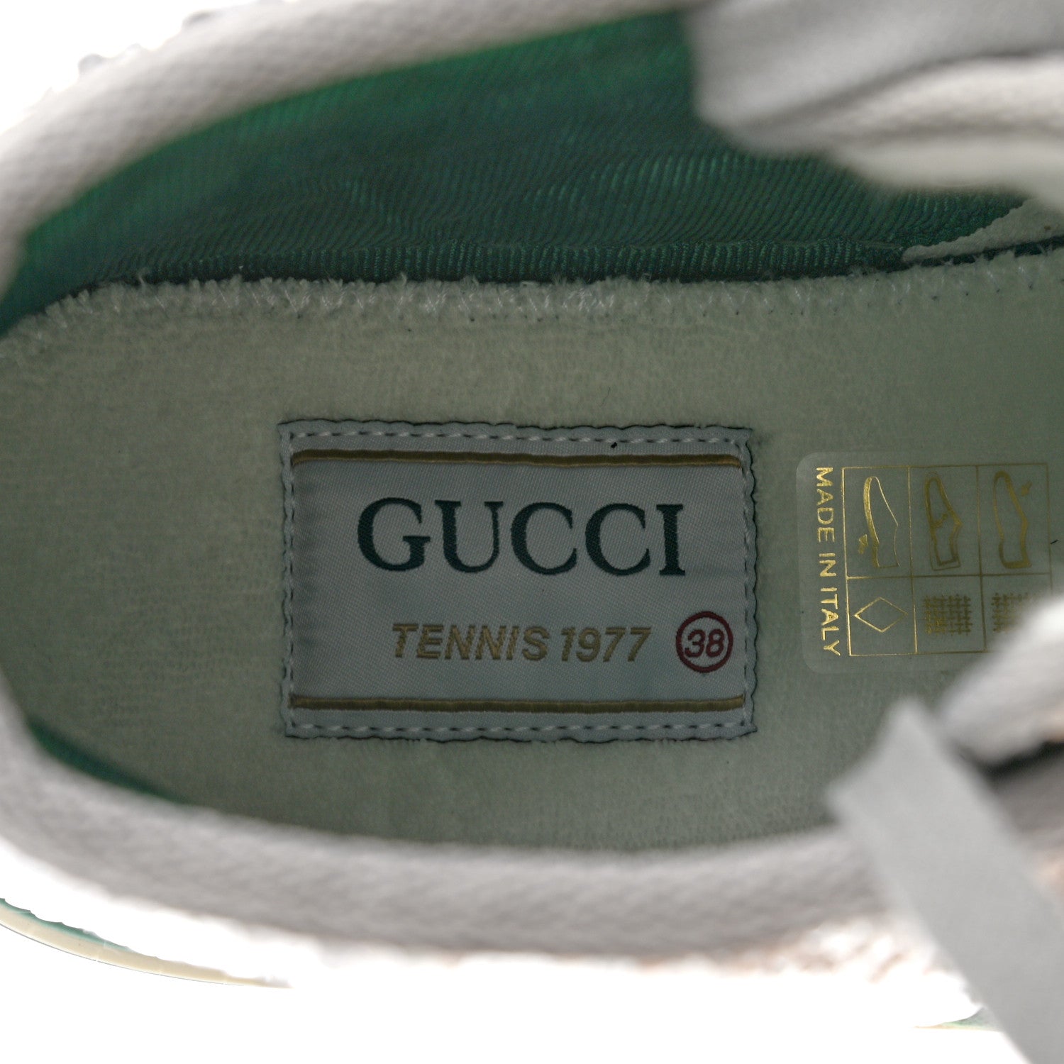 Gucci Sequin Web Matelasse Womens 1977 Tennis High Top Sneakers 38 Silver Light Grey 7 of 8