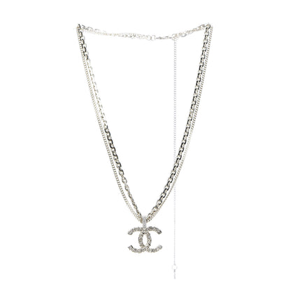 Chanel Crystal CC Multi Strand Chain Necklace Gold 3 of 5