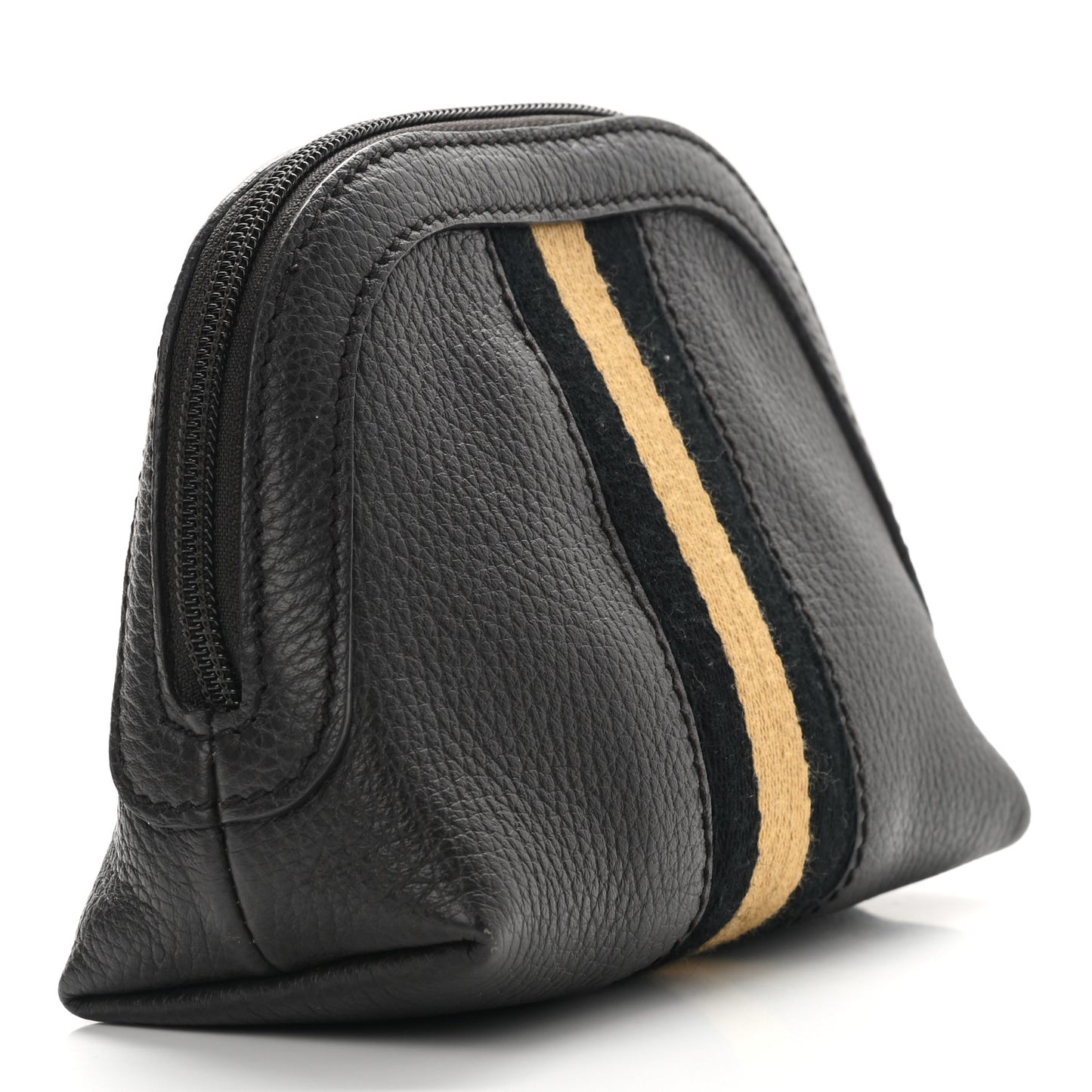 Calfskin Web Cosmetic Case Brown