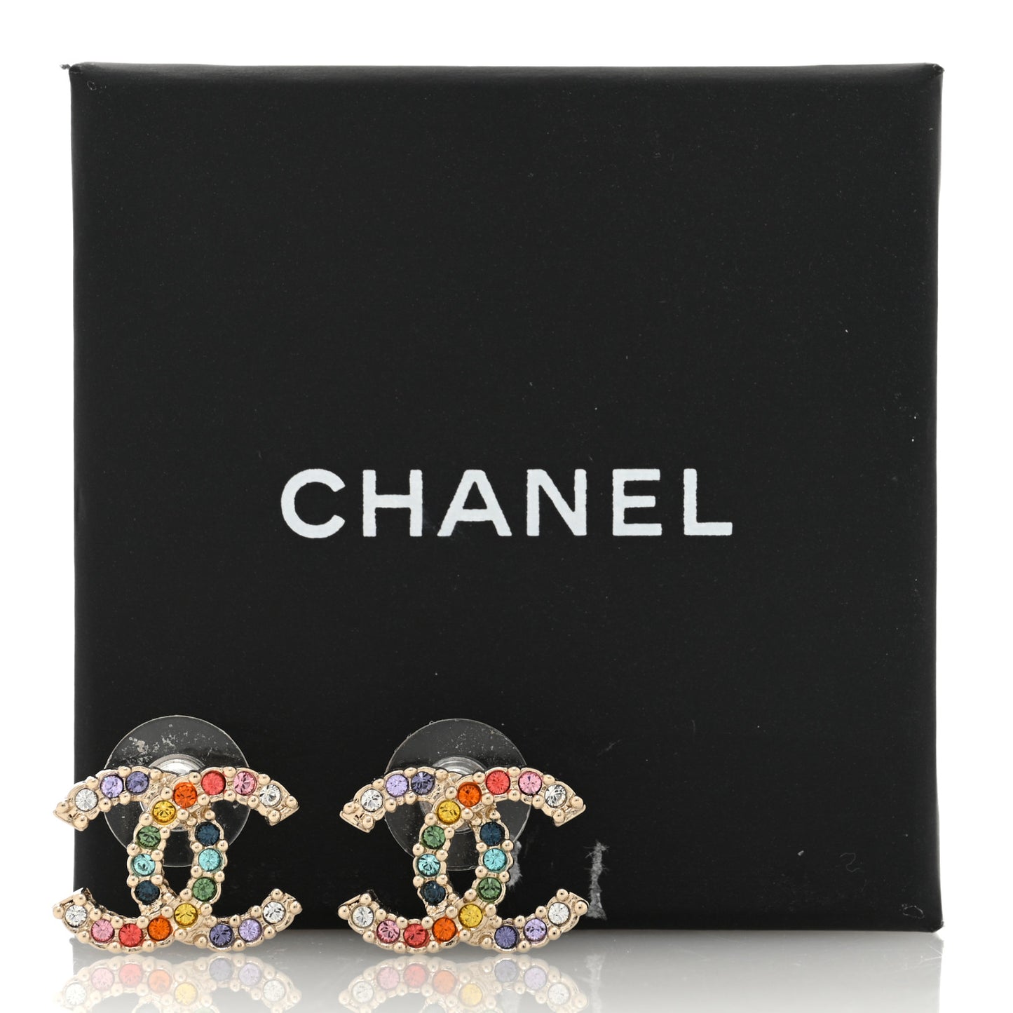 Crystal Over The Rainbow CC Earrings Gold Multicolor