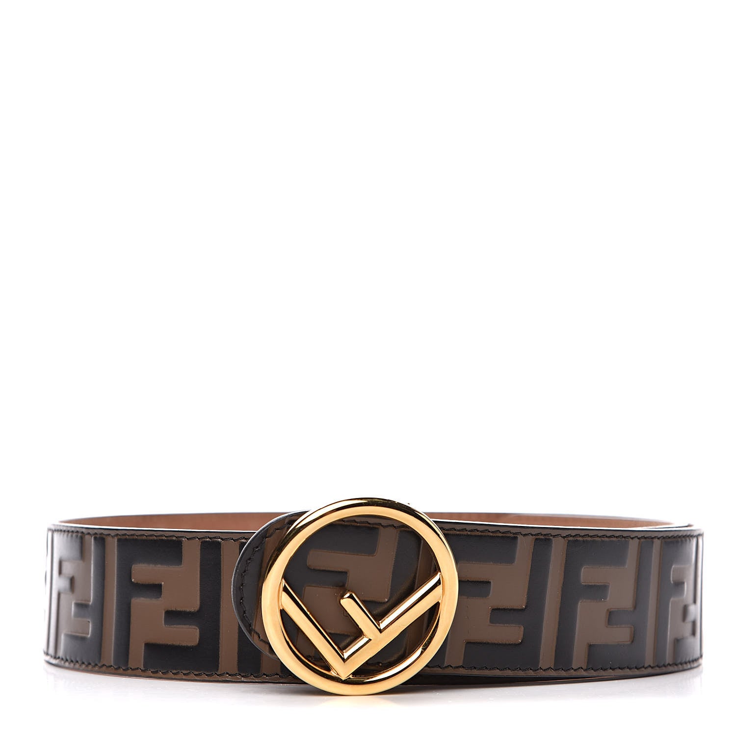 Fendi Vitello F is Fendi Bi-Color FF 1974 Embossed Belt 80 32 Maya Black 1 of 8