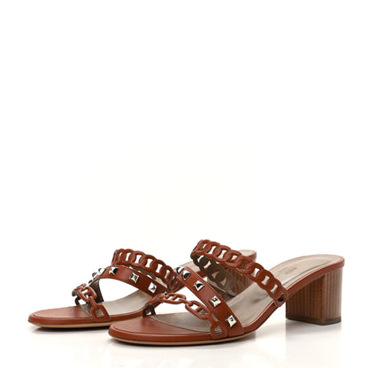 Hermes Nappa Ajaccio Sandals 38 Cognac 3 of 10
