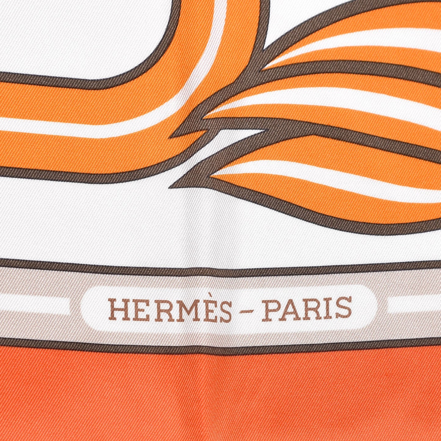 Silk Quadrige Costume Scarf 70 Orange White Beige