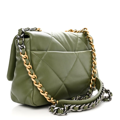 Chanel Lambskin Quilted Medium Chanel 19 Flap Green 3 of 11