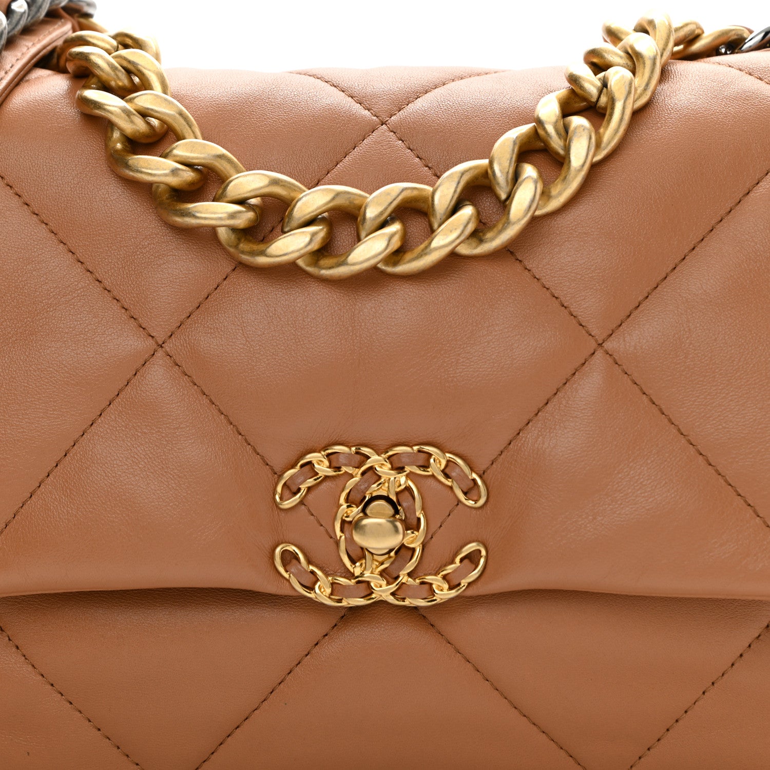 Chanel Lambskin Quilted Large Chanel 19 Flap Brown 7 of 10