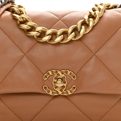 Chanel Lambskin Quilted Large Chanel 19 Flap Brown 7 of 10