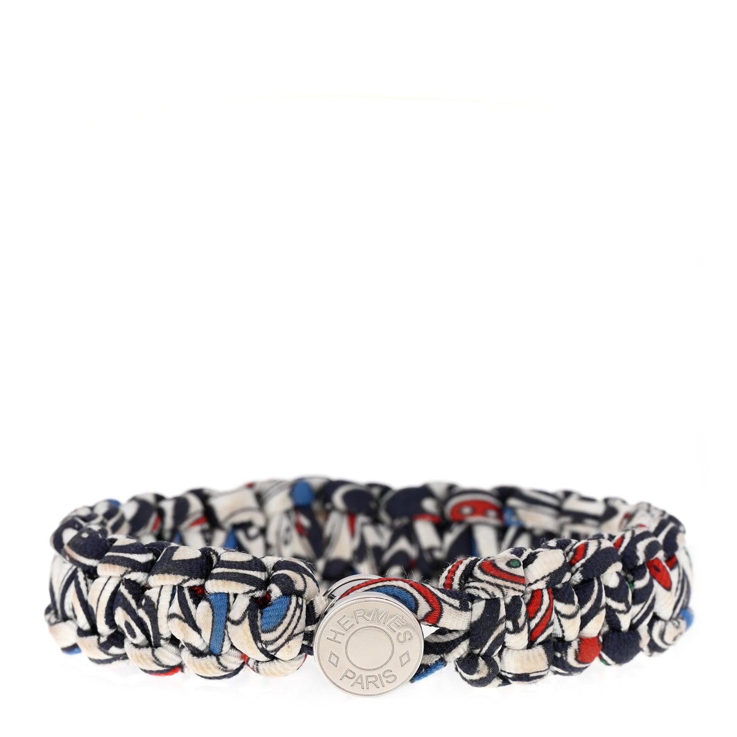 Hermes Silk Twill Kid Bracelet White Multicolor 1 of 4