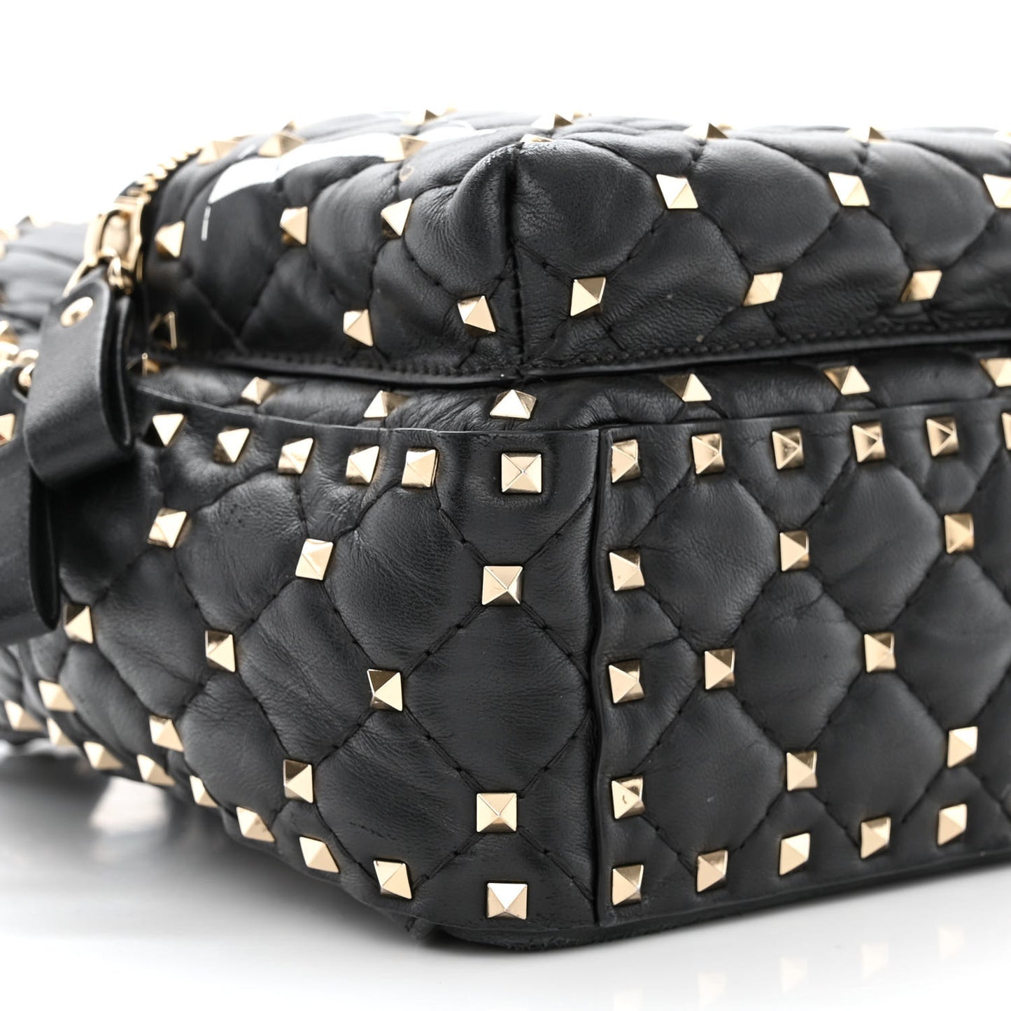 Lambskin VLTN Print Quilted Mini Rockstud Spike Backpack Black