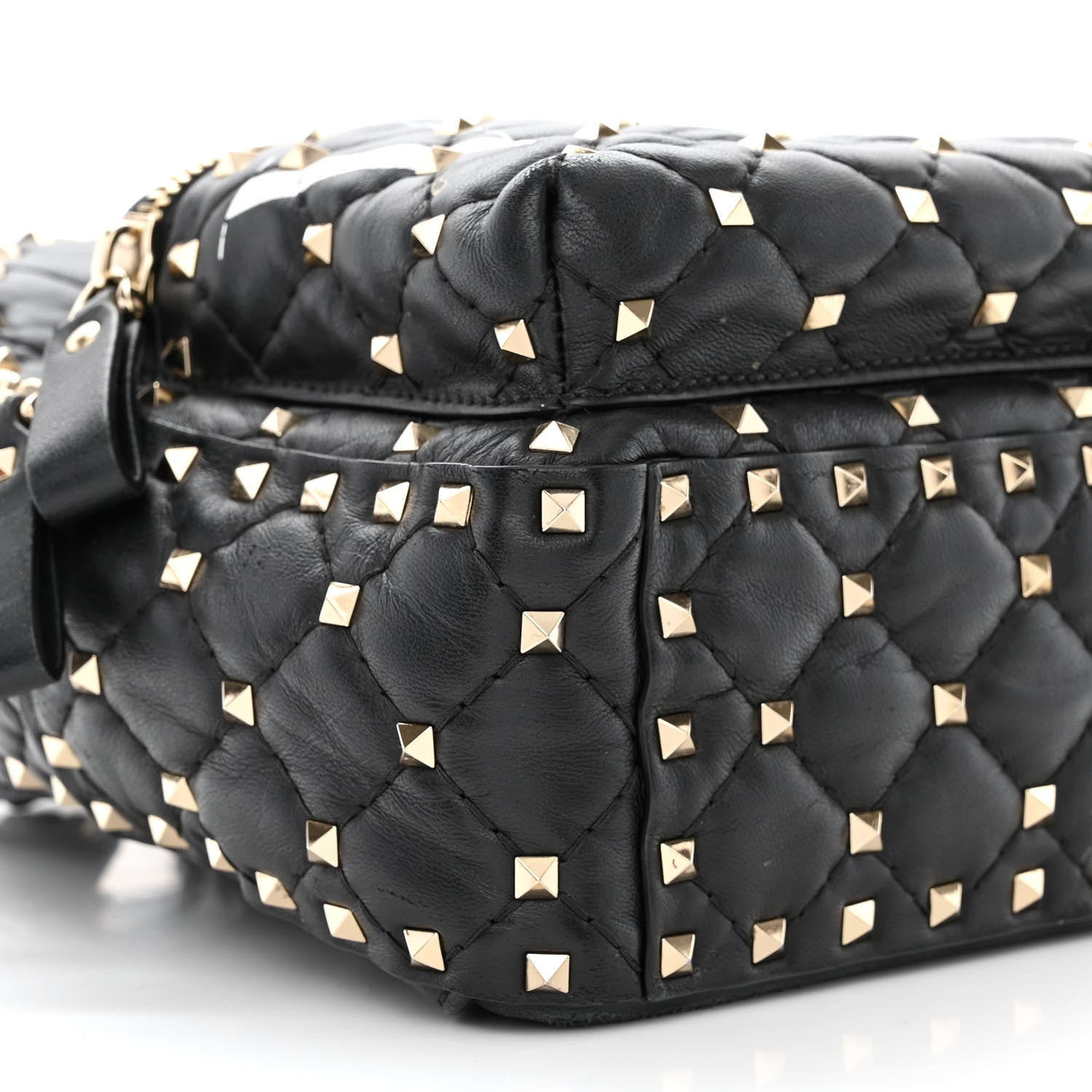 Valentino Garavani Lambskin VLTN Print Quilted Mini Rockstud Spike Backpack Black 8 of 12
