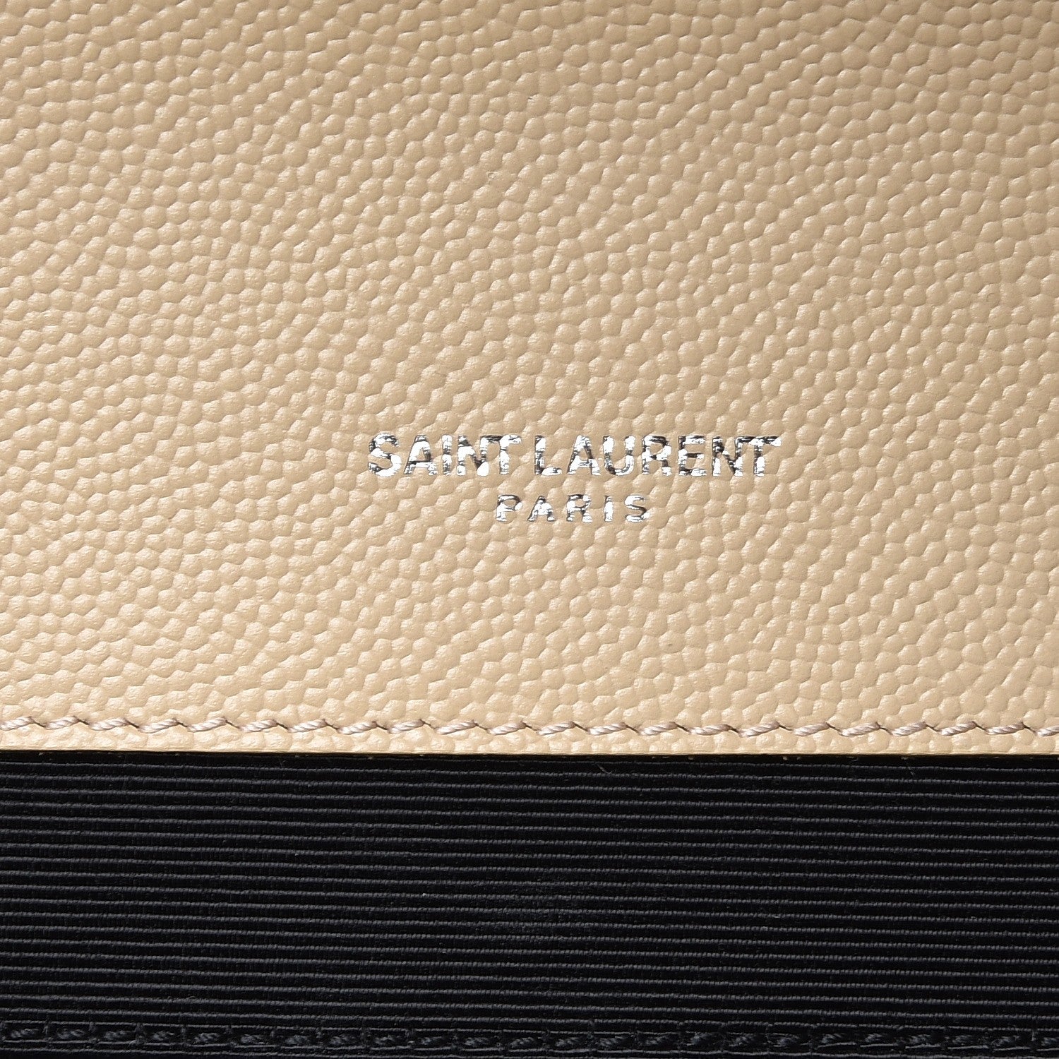 Saint Laurent Grain De Poudre Mixed Matelasse Large Triquilt Monogram Satchel Nude Powder 7 of 9