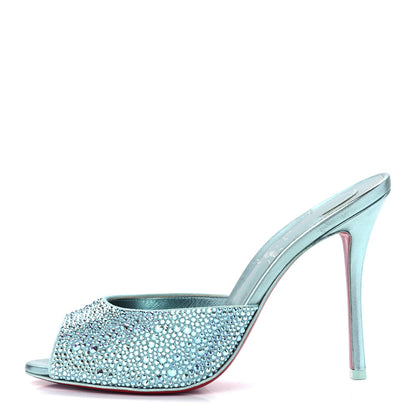 Christian Louboutin Suede Crystal Strass Me Dolly 100 Sandals 37 Mint 1 of 7