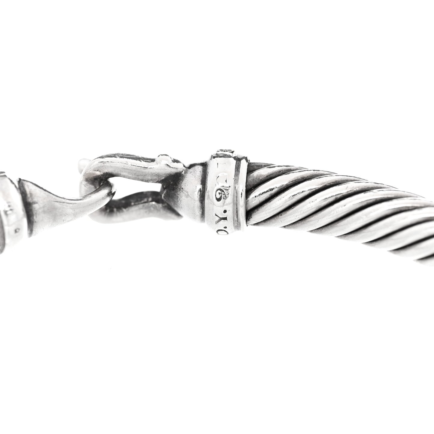 Sterling Silver Diamond 5mm Cable Buckle Bracelet